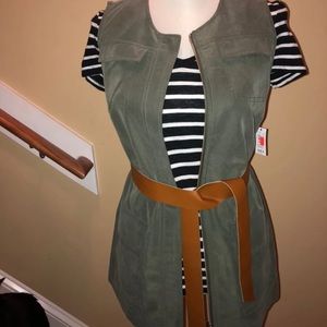 NEW Olive suede vest